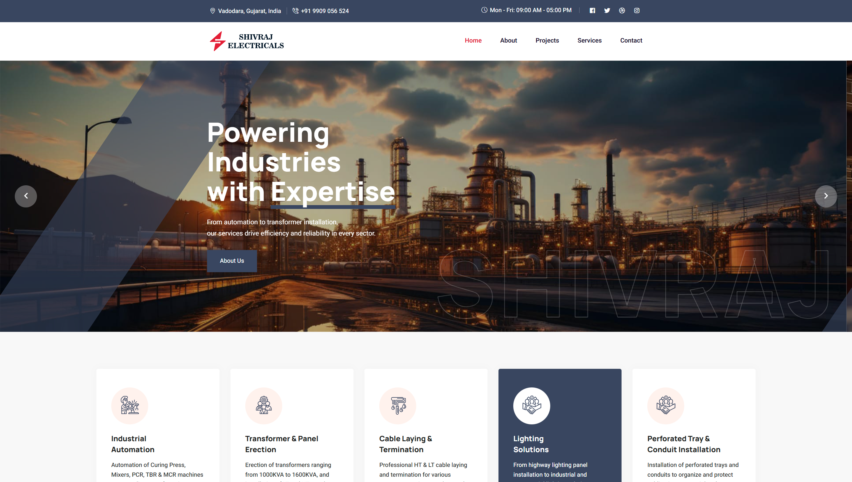 Shivraj Electricals website, built by Nexlume Studio